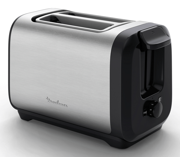 Moulinex Subito, Tostadora de 2 ranuras, Tuesta más rápido, Menor consumo energético, Negro y acero inoxidable