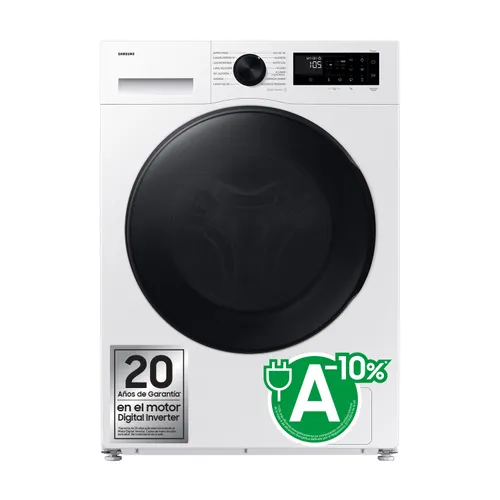 Lavadora secadora - Samsung WD90DG5G34BEEC, 9kg/5kg 1400 rpm, 13 programas, AI Ecobubble™ Clase E/A-10%, fondo reducido, Blanco