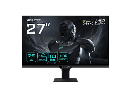MONITOR GIGABYTE 27" G27Q20T,SS IPS,2560X1440 (QHD),16:9,0.5MS,IPS,1000:1,210HZ,2HDMI+1DP+1USB2.0+1 TYPE C,AJUSTABLE,NEGRO