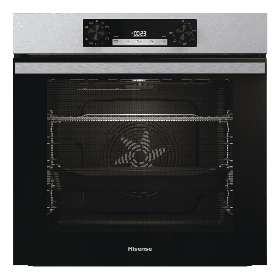 Horno - Hisense BI62216AXE2, Multifunción, Hidrolítica, 77 L, Cocción simultanea x 5, Guía telescopica, 59.5 cm, Acero Inox