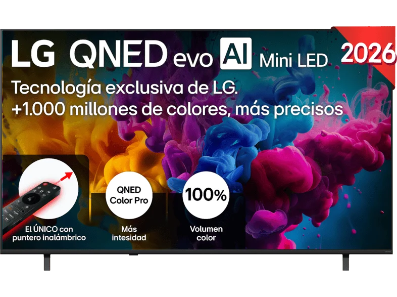 TV QNED Mini LED 75" - LG 75QNED8MB6A.AEU, UHD 4K, Alpha 8 AI Processor Gen2, Smart TV, Negro