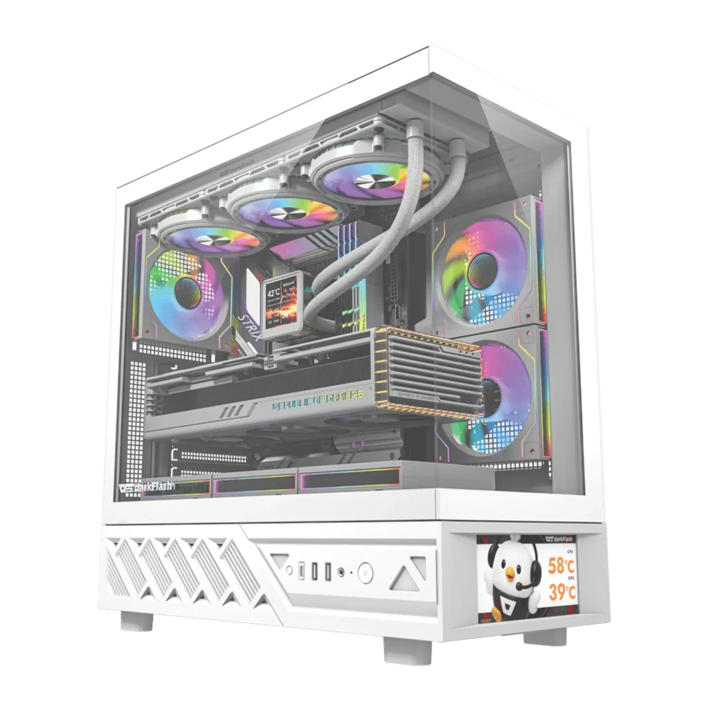Caja PC Darkflash DS950V Cristal Templado 270° ATX Blanco