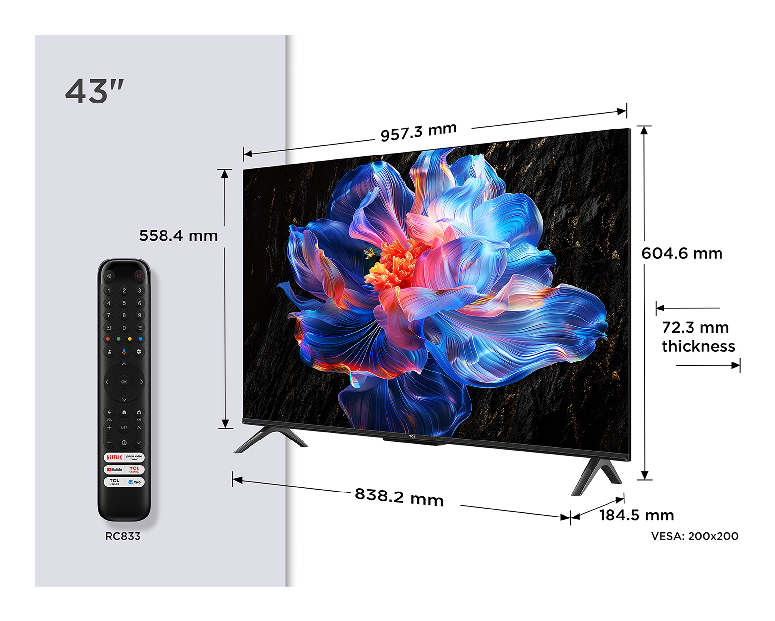 TCL 43P6K 43" 4K UHD LED Smart TV Negro