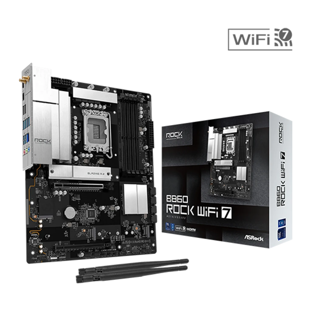 Placa base ASRock B860 Rock WiFi 7 Intel B860 LGA1851 DDR5 ATX