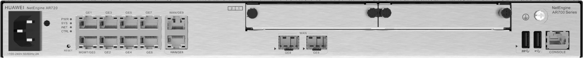 Huawei Router NetEngine AR720, 2*GE combo WAN, 8*GE LAN 02354GBG-001