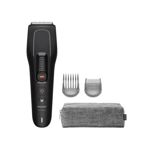 Cortapelos - Philips Series 5000 HC5721/15, 10 Longitudes, 75 min, Cuchillas de Acero Autoafilables, PowerAdapt, Peine Antiatascos Trim-and-Flow