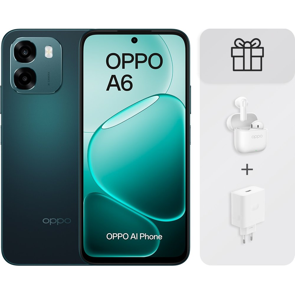 Oppo - Móvil Oppo A6 6,75" Snapdragon 685 + Auriculares Oppo Enco Buds3 + Cargador 45W.