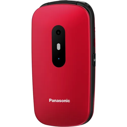 Panasonic - Teléfono móvil Panasonic KX-TU446EX1 de fácil uso rojo.