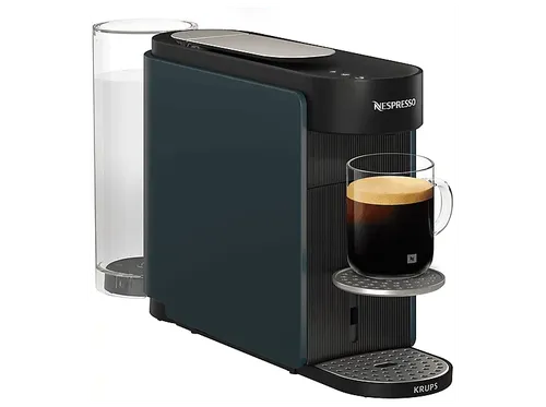 Cafetera de cápsulas - Krups Vertuo Up XN9404, 7 tamaños taza, Nespresso Smart, Apagado automático, 1.4 L, 1100 W, Tecnología Centrifusion™, Azul