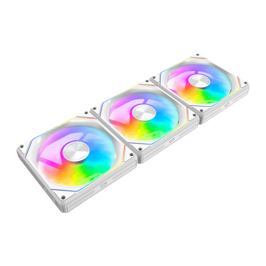 Kit de ventiladores Darkflash Gauss G24 3 en 1 120mm ARGB Blanco