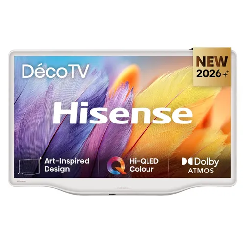 TV QLED 32" - Hisense 32S5Q, Diseño artístico, Modo Arte, Dolby Atmos & DTS X, Blanco