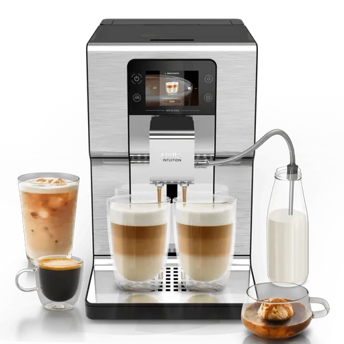 Moulinex Intuition Experience Hot&Cold, Cafetera Superautomática, Pantalla táctil , 30 Recetas, Jarra de leche, Plata