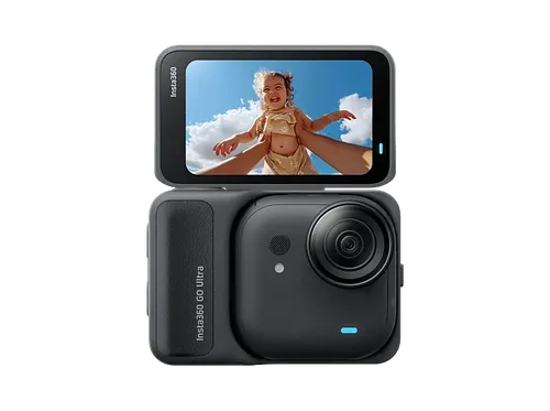 Cámara deportiva - Insta360 GO Ultra, 4K, 70 min Autonomía, Sensor de 1/1,28'', Chip IA 5 nm, Midnight Black