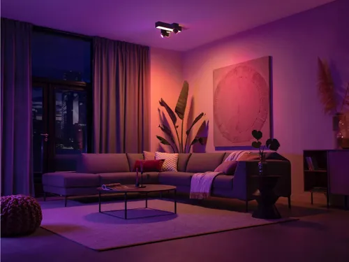 Philips Hue White & Color Ambiance Plafón Centris Con Tres Focos Cruzados Negro: imagen 3