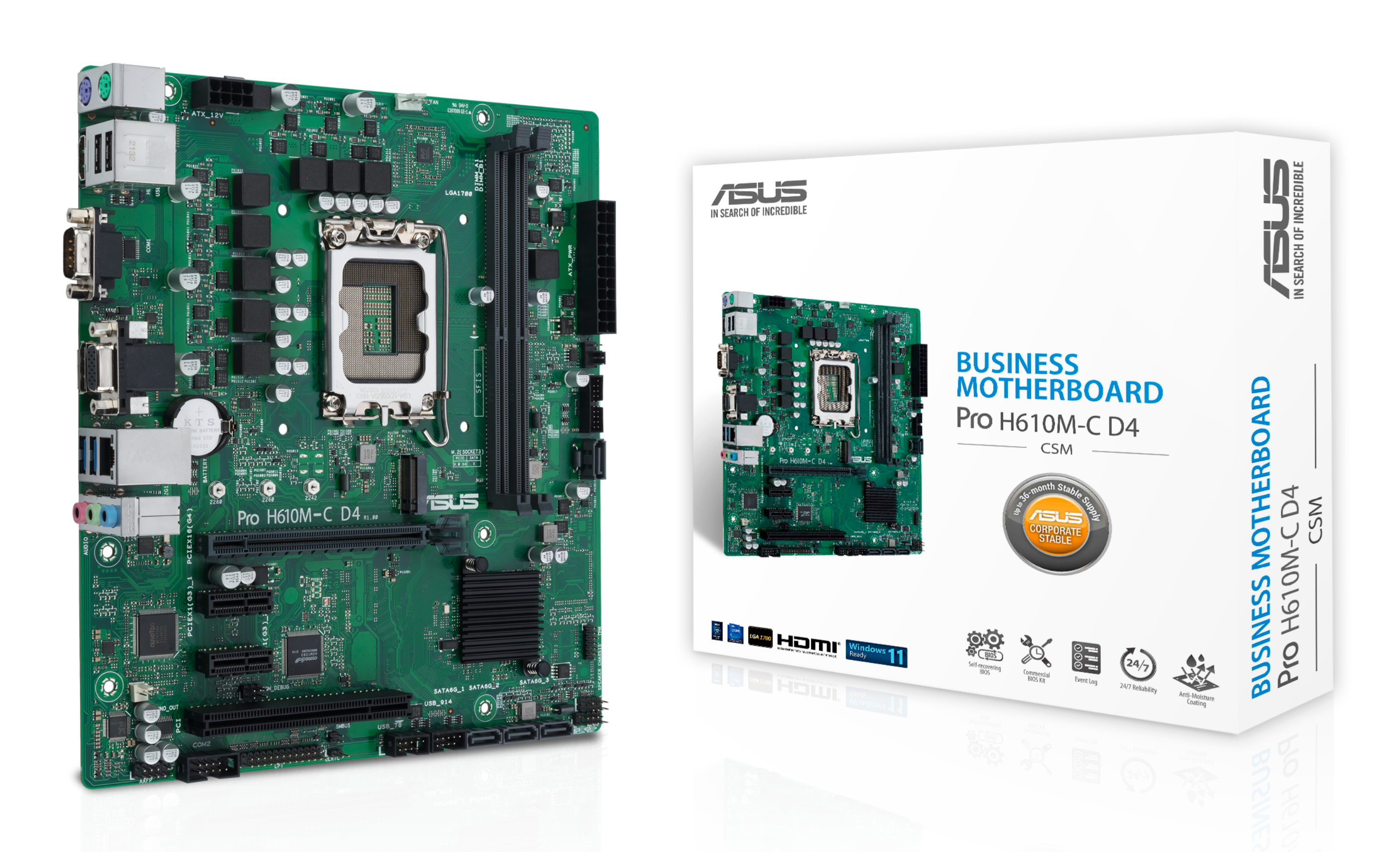 ASUS PRO H610M-C D4-CSM Intel H610 LGA 1700 micro ATX 90MB1A30-M0EAYC