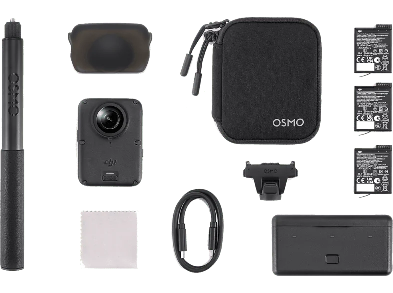 Cámara deportiva - DJI Osmo 360 II Adventure Combo, 8K/60 fps, 100 min, Estabilización electrónica, Sensor CMOS, WiFi, Negro
