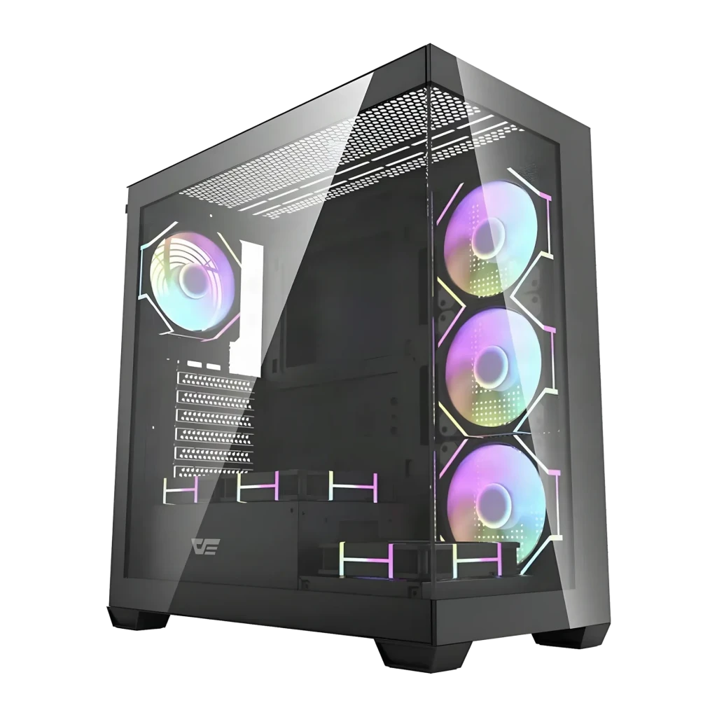 Caja PC Darkflash DS900 Negro + 7 Ventiladores ARGB Doble Cristal Templado 270°
