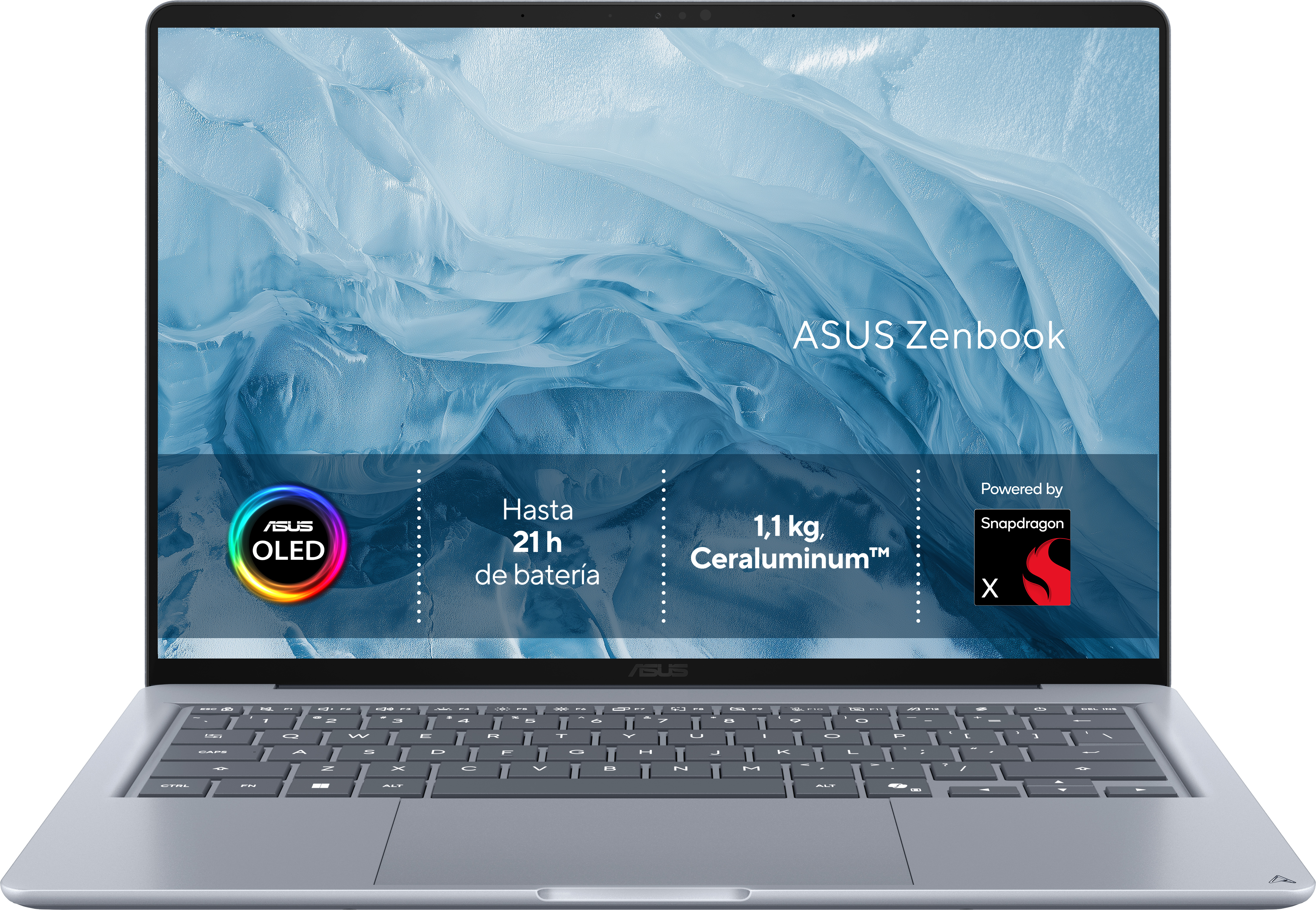 Portátil - ASUS Zenbook 14 OLED UX3480QA-U1090W Copilot+ PC, " WUXGA, Snapdragon® X X1-26-100 45 TOPS, 16GB, 256GB SSD, W11H, Sin cargador