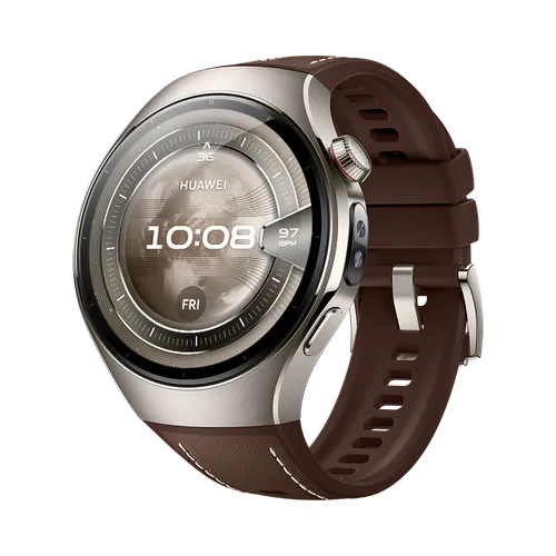 HUAWEI WATCH 5 46mm Marrón Material Compuesto/Caja de Titanio de Grado Aeroespacial/Llamadas eSIM/Conexión con Android & iOS
