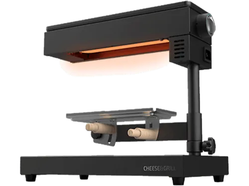 Raclette - Cecotec Cheese&Grill 6000, Acero inoxidable, 600 W, Termostato, Con parrilla, Negro