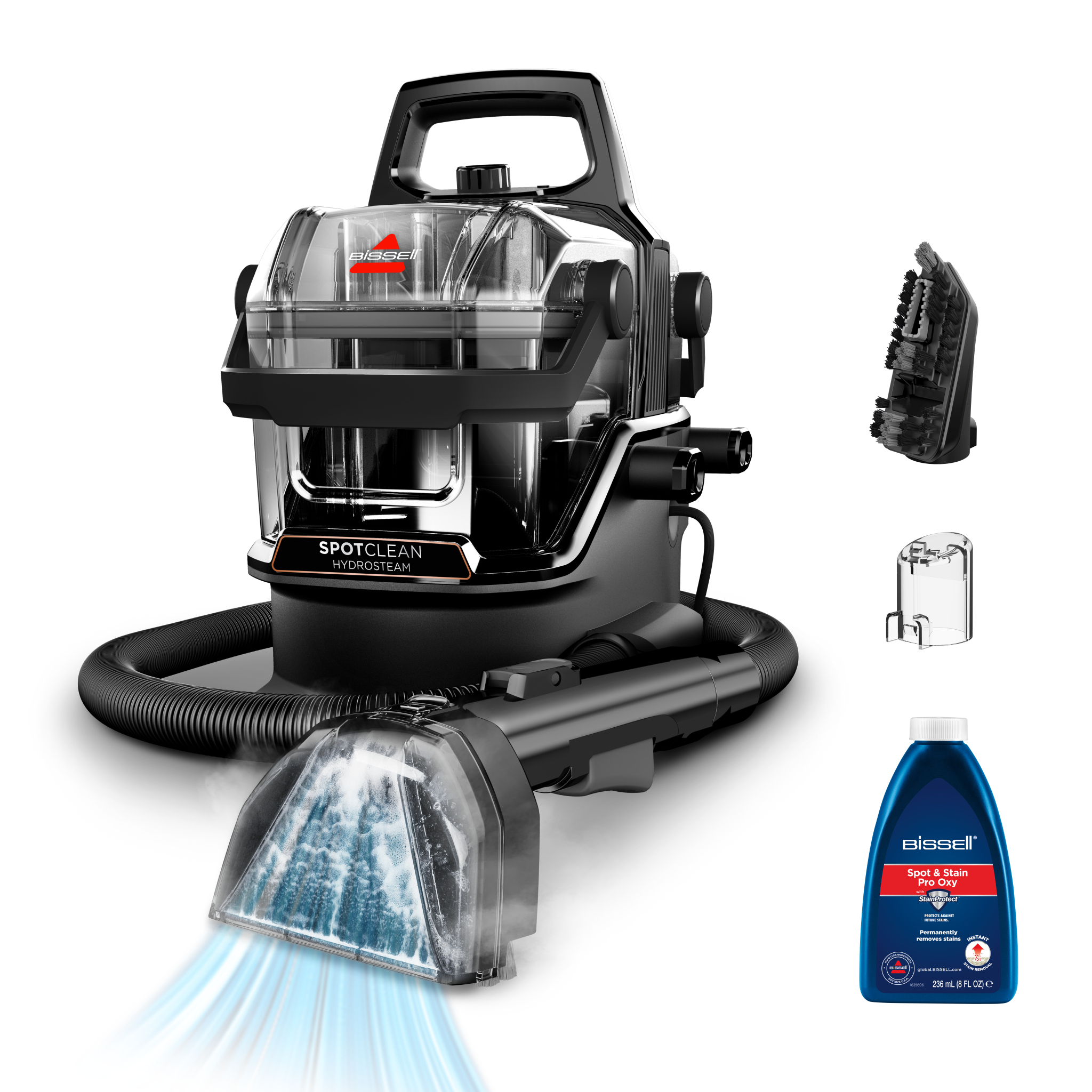 Aspirador de mano - Bissell SpotClean HydroSteam Select, 1000W, Con Cable, 1.8 litros, Para Alfombras, tapicería, escaleras, coche y losas,