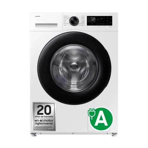Lavadora carga frontal - Samsung WW10FG5U34AEEC, 10 kg, 1400 rpm, 16 programas, AI EcoBubble™ Clase A, Blanco