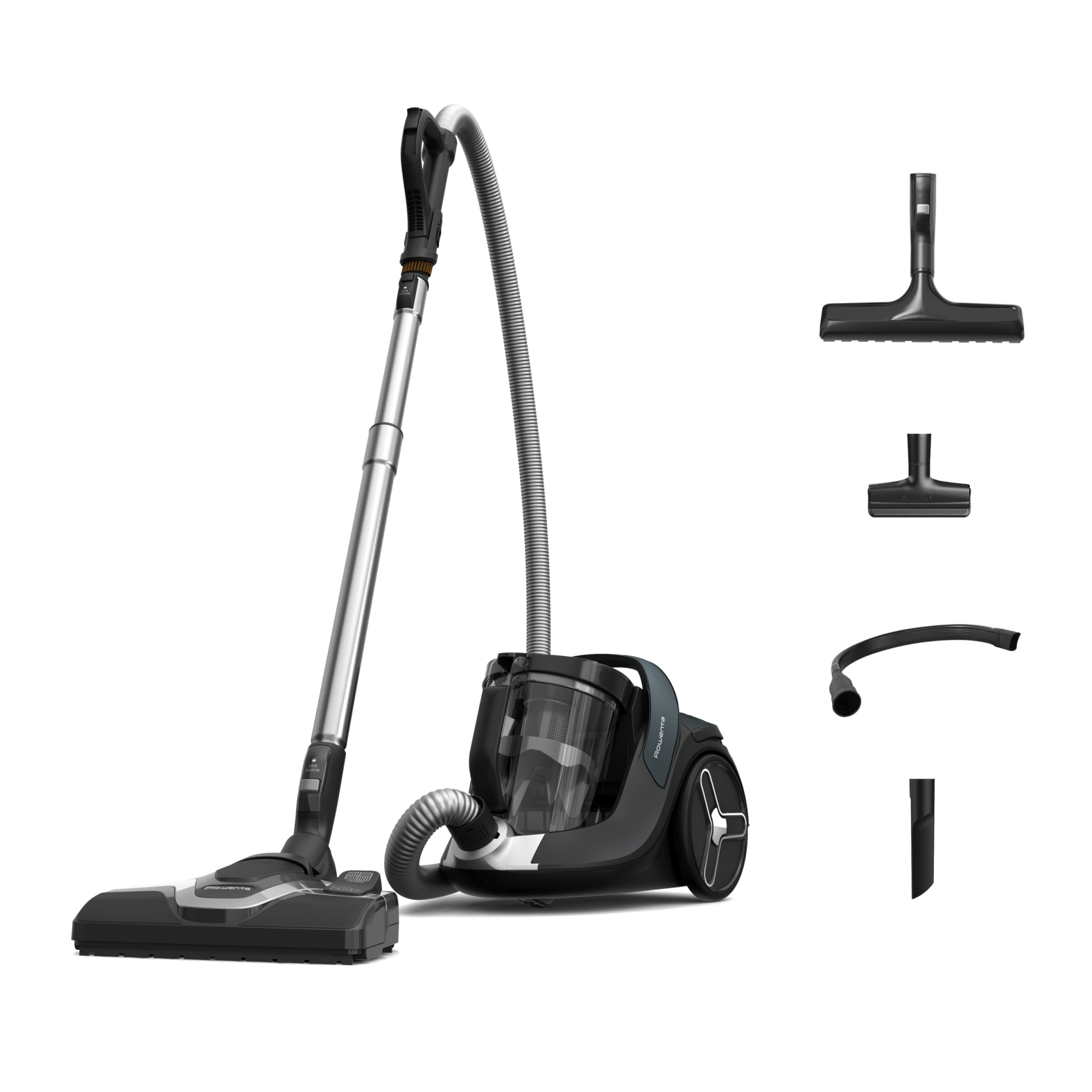Aspirador sin bolsa - Rowenta Green Force Cyclonic Effitech+ RO7C71, 900W, 2.5 L, Filtración HEPA, Radio Acción 9 m, 66 dB(A), Kit hogar y coche, Azul