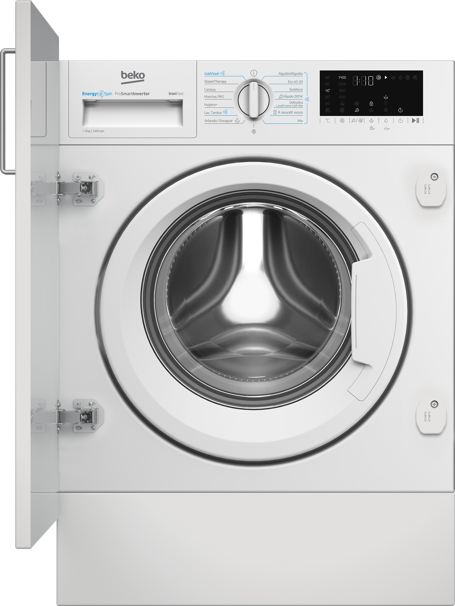 LAVADORA INTEGRABLE BEKO B3WBT48435WB 8 KG A 1400 RPM