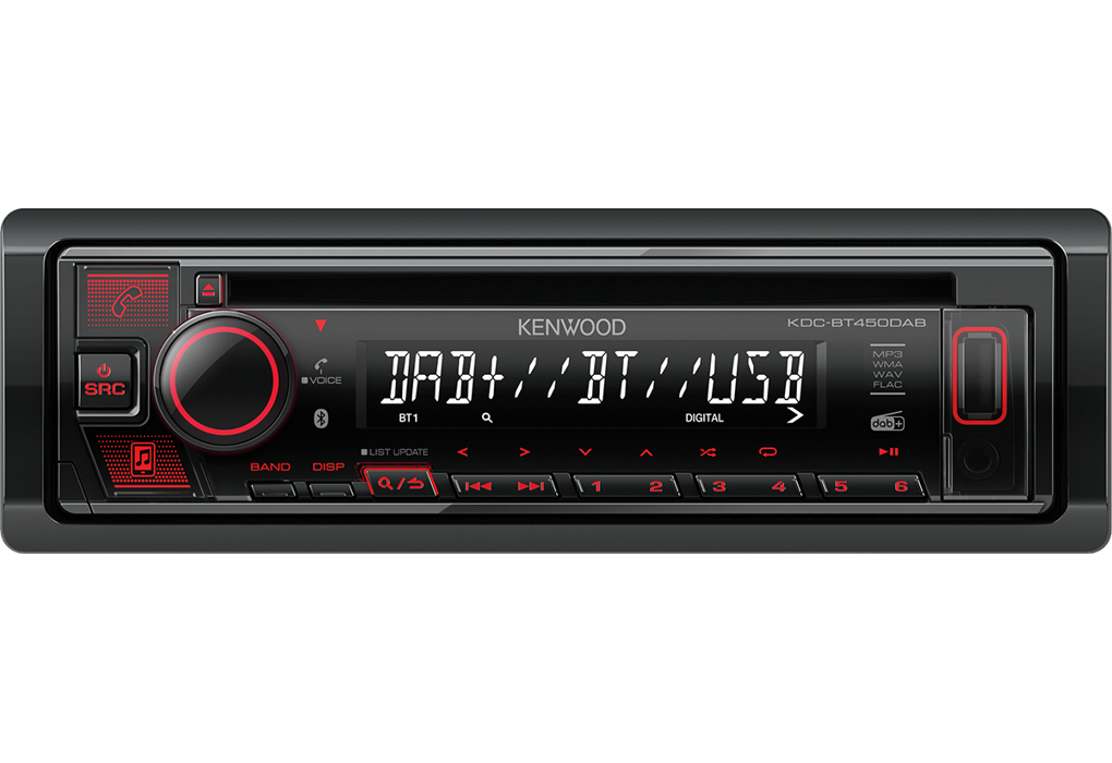 Autorradio Kenwood Negro 1 DIN Bluetooth 4.2 KDC-BT450DAB