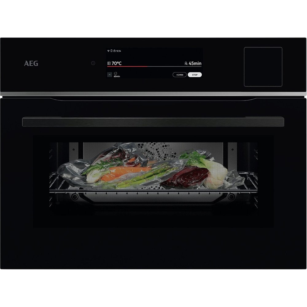 AEG Horno compacto de vapor Serie 9000 ProAssist con SteamPro con Display CookSmart Touch+ 7,8 '', con WiFi TP9SK821B