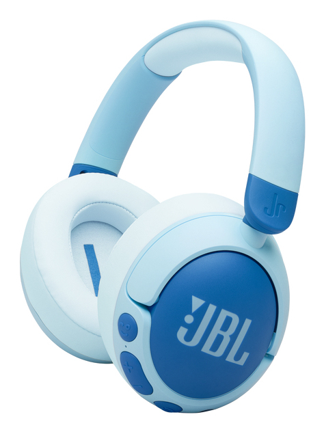 Auriculares infantiles - JBL Junior 470NC, Circumaurales , Sonido inocuo 85db, Control parental, Micrófono, Cancelación ruido, Autonomía 50h,Azul