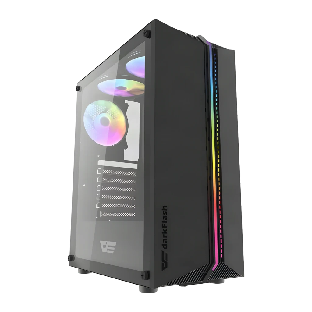 Caja PC Darkflash DK151 LED Vidrio Templado ATX Negro