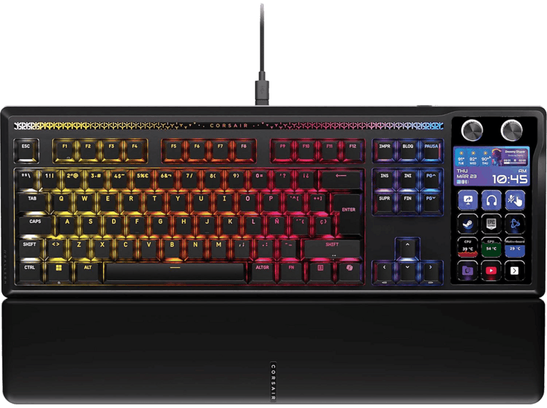 Teclado - Corsair Galleon 100 SD, SteamDeck integrada, RGB, Negro
