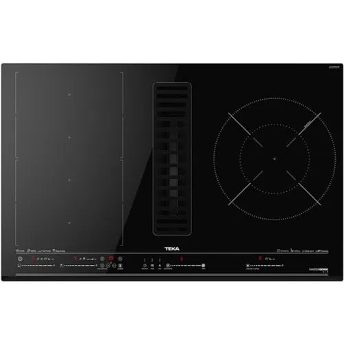 Teka - Placa de inducción Teka 4 zonas de cocción, con extractor integrado - AFC 85628 MST BK.