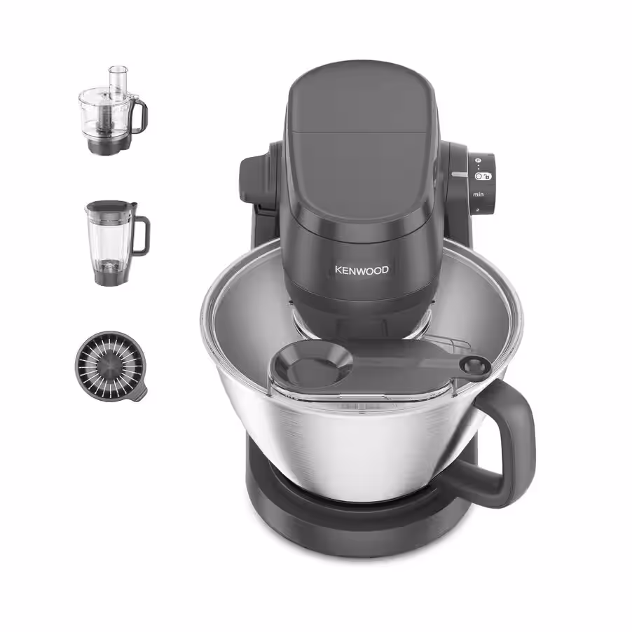 Kenwood Batidora amasadora con soporte Multi Tasker gris con procesador de alimentos KHC30.050GY