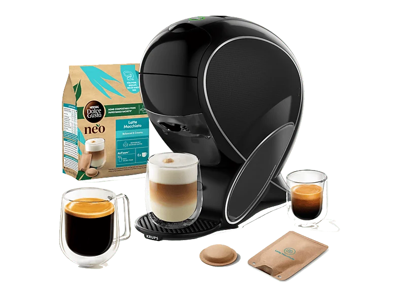 Cafetera de cápsulas - Krups Nescafé® Dolce Gusto® Neo Latte , SmartBrew, Tecnología Airfoam, 15 bar, 1.3 l, 1600 W, Negro