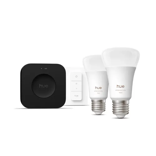 Philips Hue White & Color Ambiance Kit De Inicio: 2 Bombillas Inteligentes E27 + Regulador De Intensidad + Bridge Pro: imagen 2