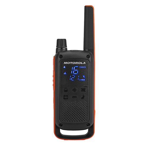 Motorola Talkabout T82 Two-Way Negro/ Naranja Pack de 2 – Walkie Talkie 16 canales