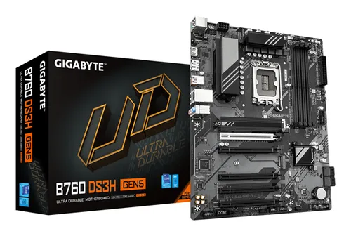 GIGABYTE Intel B760 DS3H GEN5 Placa Base – Compatible con procesadores Intel Core 14ª generación, VRM digital de 8+2+1 fases, hasta 5600 MHz DDR5, 2