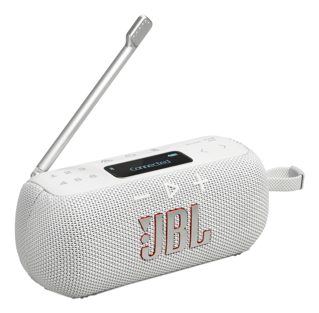 Radio portátil - JBL Tuner 3, 7W Potencia, Señal FM/DAB/DAB+, 12h Autonomía, Resistencia IP68, USB-C, Blanco
