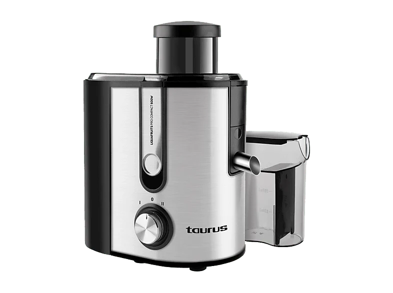Licuadora - Taurus Liquafruits Pro Compact, 600 W, 2 Velocidades, Capacidad 0.35 L (Zumo), Sistema Anti Goteo, Inox