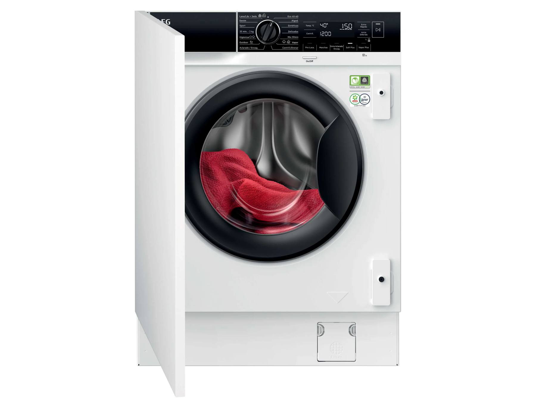AEG Lavadora integrable Serie 8000 PowerCare de 8.0 kg LFN8E8436C