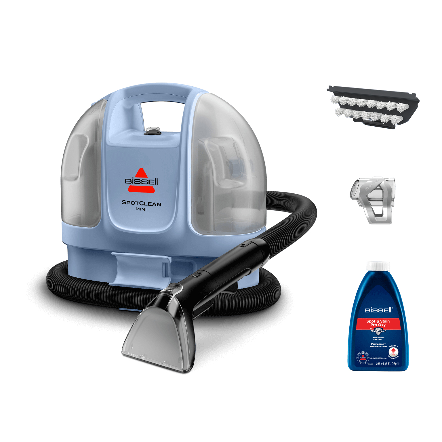 Aspirador de tapicerías - Bissell SpotClean Mini, 330 W, 40 min Autonomía, 0.5 l Depósito Agua, 430 ml Agua Sucia, Azul