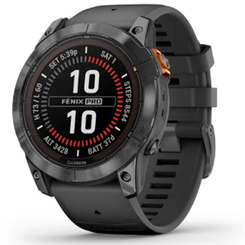 SMARTWATCH GARMIN FENIX 7X PRO SOLAR GRIS CORREA NEGRA
