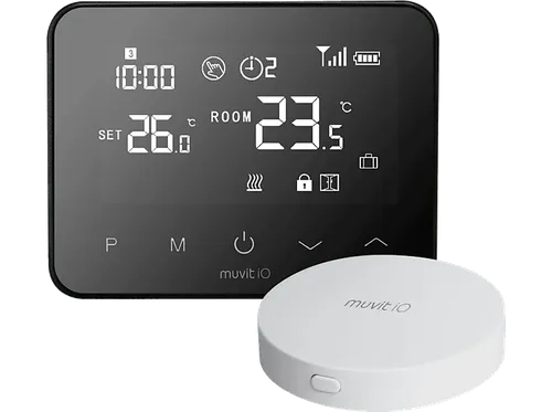 Termostato - Muvit IO Inteligente cableado y hub para internet, Home, Programable, Negro