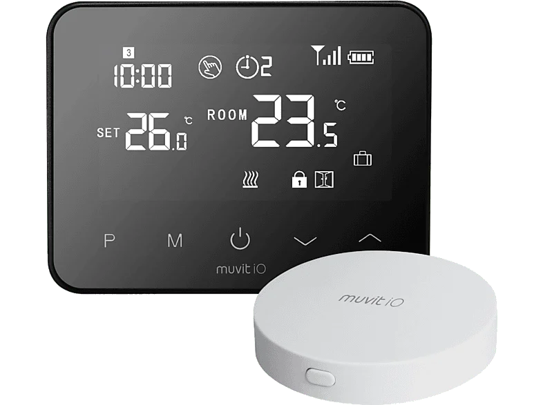 Termostato - Muvit IO Inteligente cableado y hub para internet, Home, Programable, Negro