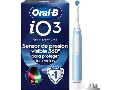 Cepillo eléctrico - Oral-B iO 3S De Dientes, 1 Cabezal, 3 Modos, Sensor de presión, Diseñado Por Braun, Azul