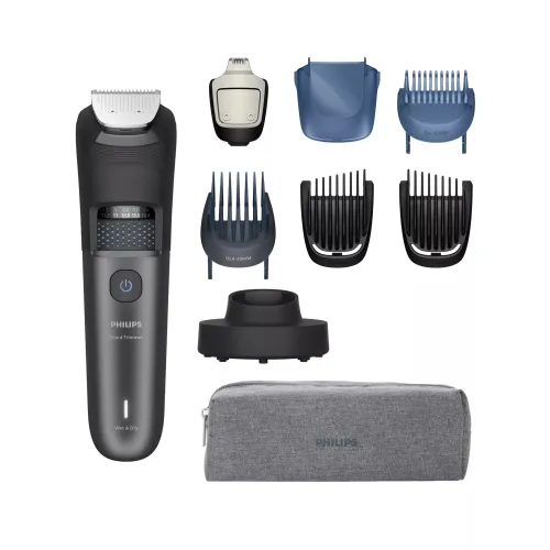 Barbero - Philips BT7665/15, Autonomía de 120 min, Cuchillas autoafilables, Ajuste corto 0,4/10 mm, largo 10,4/20 Uso seco/mojado, Metálico