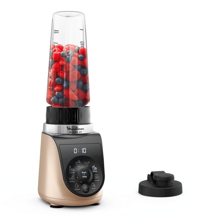 Moulinex Blend Up, Batidora personal, 1000 W de potencia, 8 Programas Automáticos, Color Dune