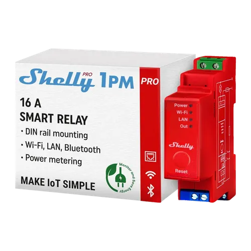 Relé inteligente Shelly Pro 1PM Contador de energía integrado